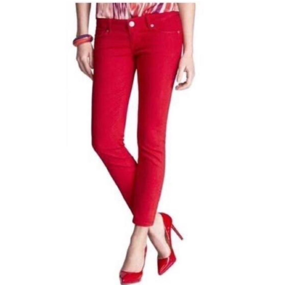 Express Zelda slim fit ultra low rise red jegging
